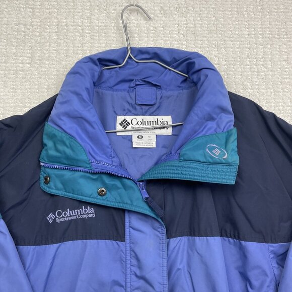 Vintage Columbia Windbreaker Jacket Women Size S Bugaboo Blue GreenPurple - Picture 2 of 16